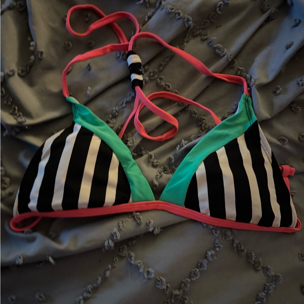 Raisins Striped Bikini Top